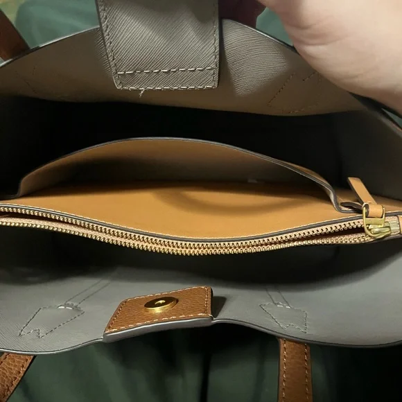 Tory Burch Triple Compartment Leather Tote Bag - Picture 6 of 10